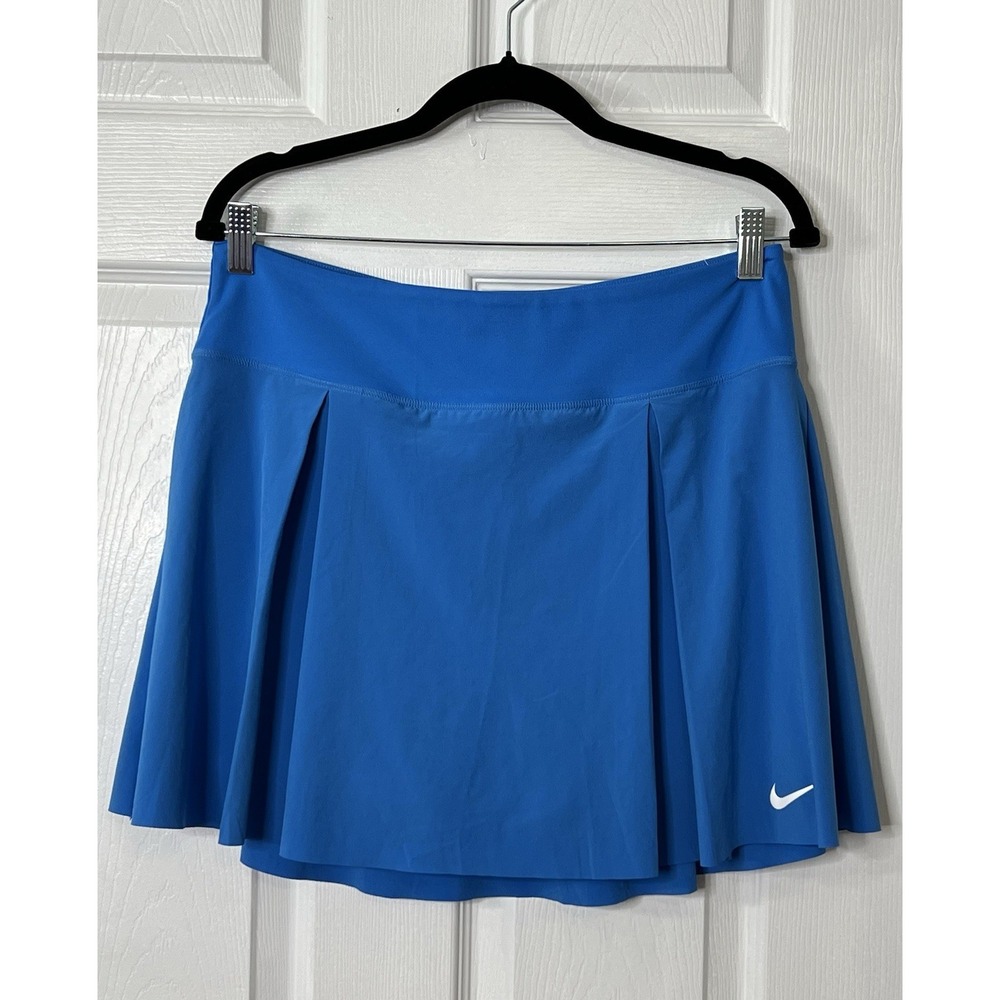 Nike Dri-FIT Tennis Skort Skirt Built-In‎ Shorts Blue Womens Large Athletic Gym